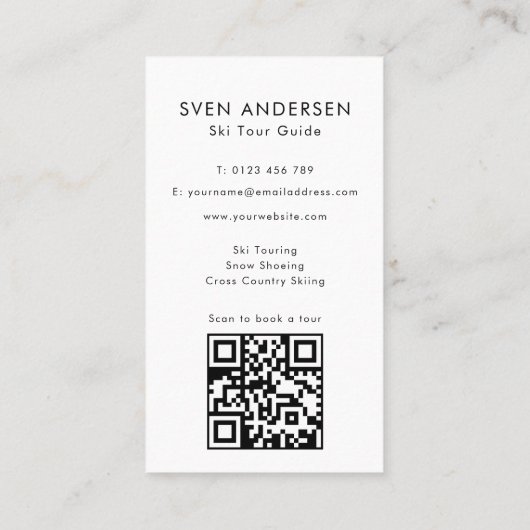 雪の松の木の山の範囲の北ミニマル欧 名刺 (裏面)