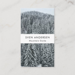 雪の松の木の山の範囲の北ミニマル欧 名刺