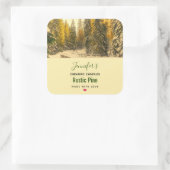 雪の松の木の森キャンドルビジネス スクエアシール (バッグ)