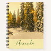 雪の松の木の森自然写真 ノートブック (正面)