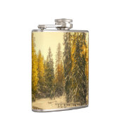 雪の松の木の森自然写真 フラスク (右)