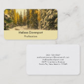 雪の松の木の森自然写真 名刺 (正面/裏面)