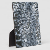 雪の松の木の質感 フォトプラーク (側面)