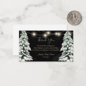 雪の松の木の赤ちゃん感謝していシャワーあなた黒 ノートカード (正面/裏面インサイチュ)