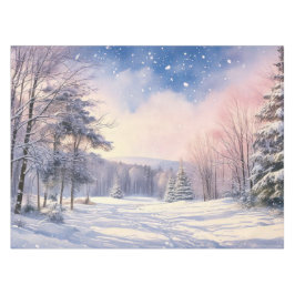 雪の松の木の雪の風景 テーブルクロス