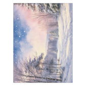 雪の松の木の雪の風景 テーブルクロス (正面)