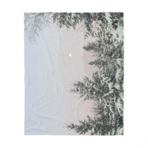 雪の松の木ムーンサンセット