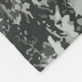 雪の松の木ムーンサンセット フリースブランケット (角)