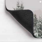 雪の松の木ムーンサンセット マウスパッド (コーナー)