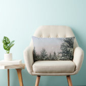 雪の松の木ムーンサンセット ランバークッション (椅子)