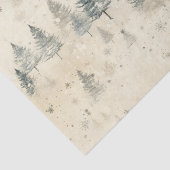 雪の松の木ヴィンテージ水色 薄葉紙 (詳細)