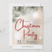 雪の松の枝のクリスマス招待状 招待状 (正面)