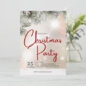 雪の松の枝のクリスマス招待状 招待状 (スタンド正面)