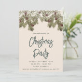 雪の松の枝のホリデーパーティー企業 招待状 (スタンド正面)