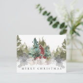 雪の松の森ウッドランドメリークリスマス シーズンポストカード (スタンド正面)