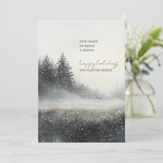 雪の松の森クリスマス シーズンカード (スタンド正面)