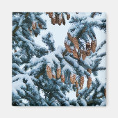 雪の松の磁石 マグネット (正面)