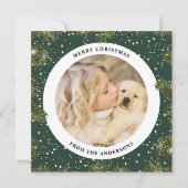 雪の松の葉クリスマス写真 シーズンカード (正面)