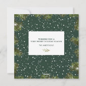 雪の松の葉クリスマス写真 シーズンカード (裏面)