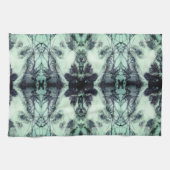 雪の松の針冬の自然抽象芸術 キッチンタオル (横)