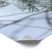 雪の松の針冬の自然 ポスター (角)