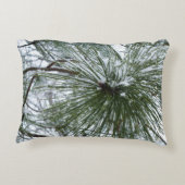 雪の松の針冬自然撮影 アクセントクッション (裏面)