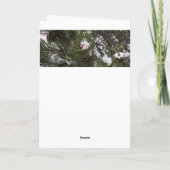 雪の松ぼっくり折りたたみホリデーカード シーズンカード (裏面)