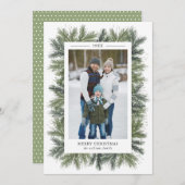 雪の松クリスマスフォトカード シーズンカード (正面/裏面)