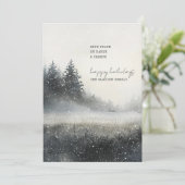 雪の松林のクリスマス シーズンカード (スタンド正面)