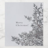 雪の松、スカンジナビアのクリスマス　美観 ワインラベル (シングルラベル)