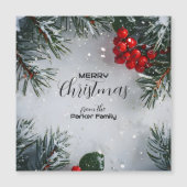 雪の松、ホリーベリー、写真なし (正面)