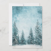 雪の松　雪のクリスマスツリー　冬のホリデー 招待状 (裏面)