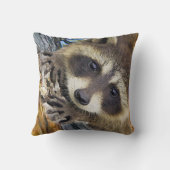 雪の枕にアライグマ クッション (裏面)