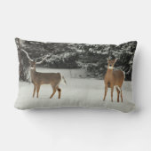 雪の枕のシカ ランバークッション (裏面)