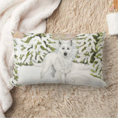 雪の枕の白人のジャーマン・シェパード ランバークッション (ブランケット)