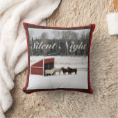 雪の枕の馬 クッション (ブランケット)