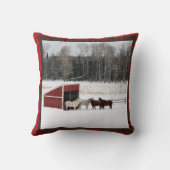 雪の枕の馬 クッション (裏面)