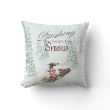 雪の枕を通って紛砕しているダックスフント