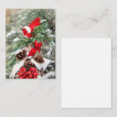 雪の枝と鳥の予算ミニクリスマス ノートカード (正面/裏面)