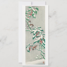 雪の枝にスズメ シーズンカード