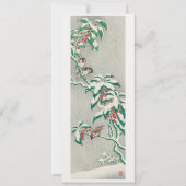 雪の枝のスズメ シーズンカード (正面)