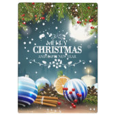 雪の枝を持つ美しいクリスマスデザイン クリップボード (裏面)