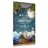 雪の枝を持つ美しいクリスマスデザイン クリップボード (右)