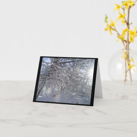 雪の枝ノテカード カード (黄色い花)