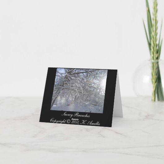 雪の枝ノテカード カード (裏面)