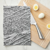 雪の枝 キッチンタオル (四つ折り)