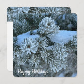 雪の枝 - フラットなホリデーカード シーズンカード (正面/裏面)