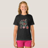 雪の格子模様の女の子 Tシャツ (正面フル)