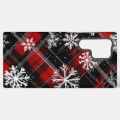 雪の格子状の格子縞 SAMSUNG GALAXYケース (裏面横)