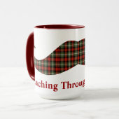 雪の格子縞のクリスマスの髭を通したStaching マグカップ (正面左)